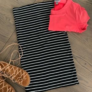 LOFT | Striped Midi Skirt